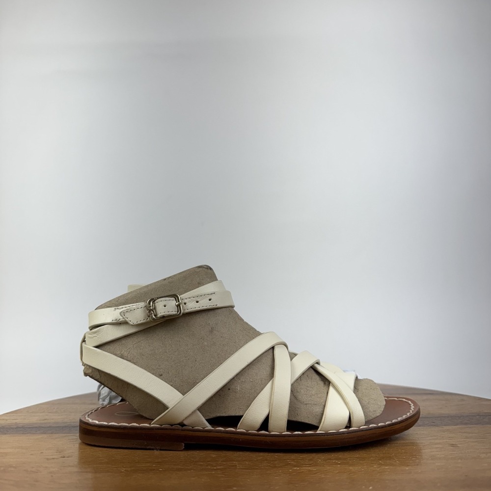 New Womens Sam Edelman Meriai Ivory Leather Strappy Gladiator Sandals Size 5 M